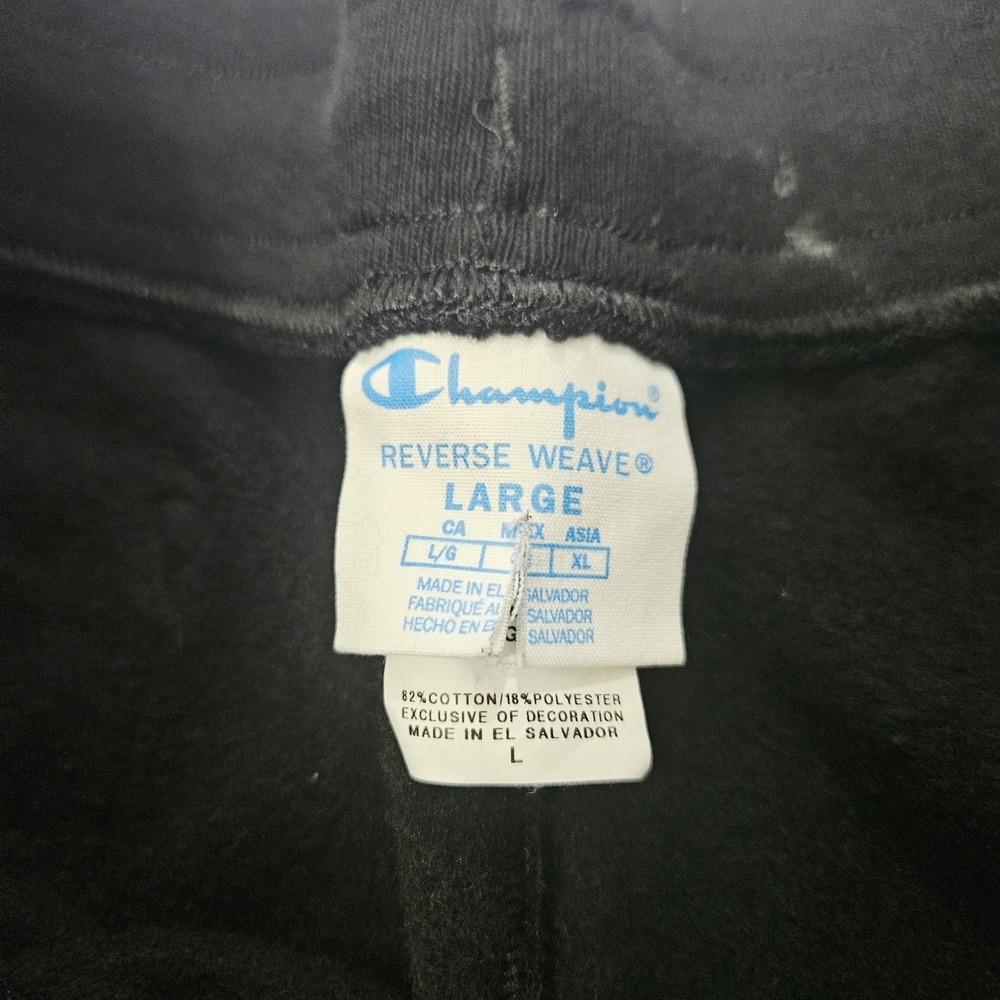 Champion Reverse Weave Black Jogger Sweatpants Women's Large Pockets Logo Cotton - Picture 5 of 6